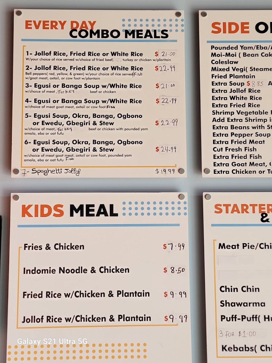 Menu Pointone African Cuisine-1